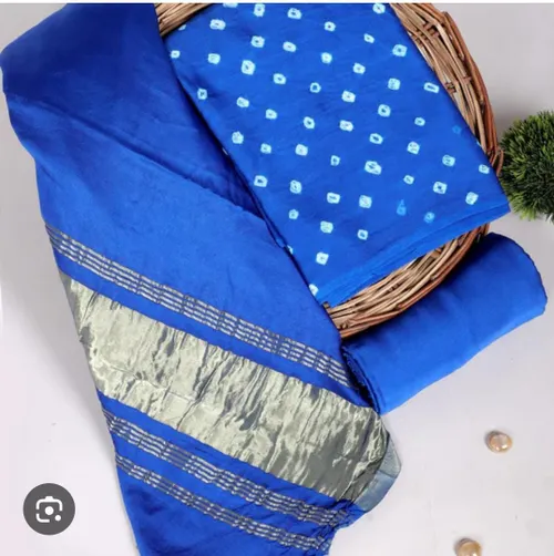 Semi Tussar Bhagalpuri Suit with Shibori Design – Elegant & Handcrafted Ethnic Wear